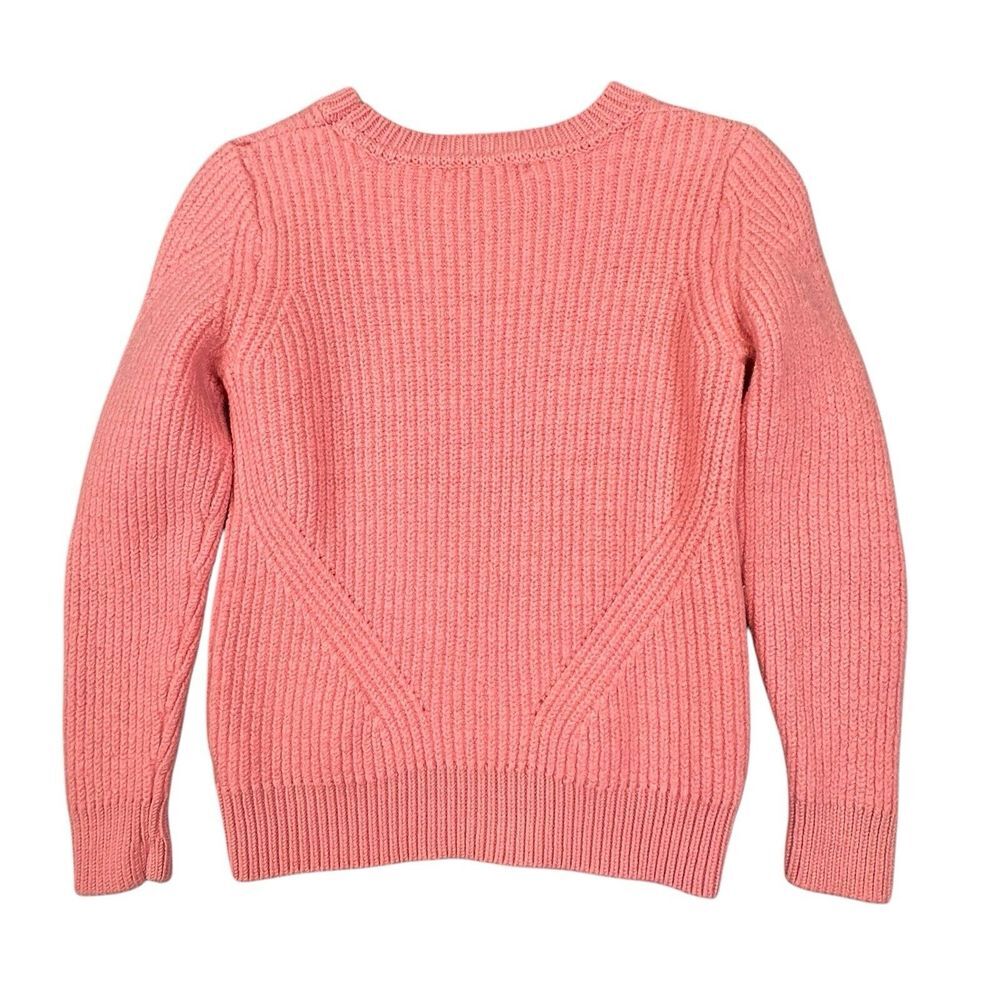Banana Republic Sweater Sz M Flamingo Pink 100% Wool Chunky Knit Barbie Coquette - Picture 3 of 12